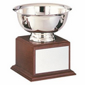 Paul Revere Stainless Steel 8" Bowl Award w/Walnut Wood Base (9 1/4")